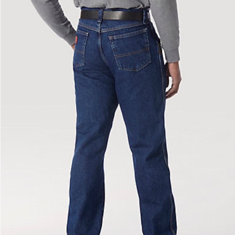 Wrangler Riggs MEN like new 33 x 31 heavy duty work wear denim blue jeans EUC